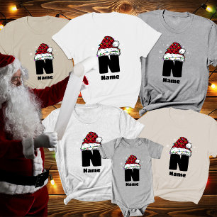 T-shirt Monogramme Personnalisé Avec Nom Noël