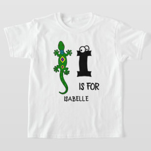 T-shirt monogramme personnalisé I pour Iguana cute reptile