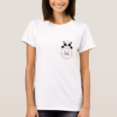 T-shirt Monogramme Personnalisé Panda Cute En Poche (Devant)