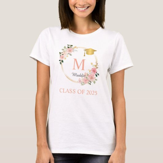 T-shirt Monogramme Pink Girls Graduation (Devant)