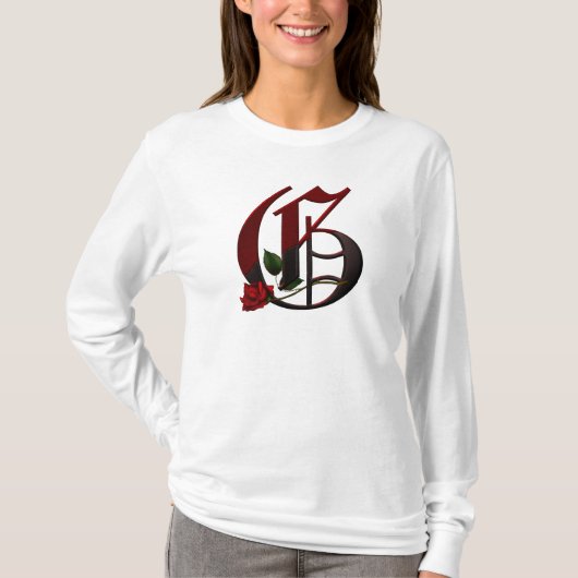T-shirt Monogramme rose gothique G (Devant)