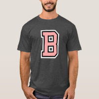 Monogramme rose noir blanc collège initial B