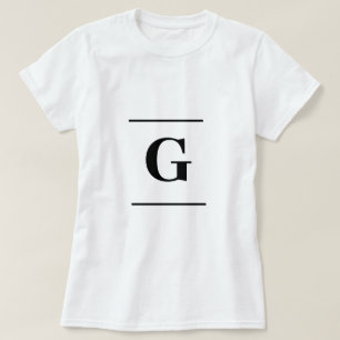 T-shirt Monogramme simple blanc minimaliste