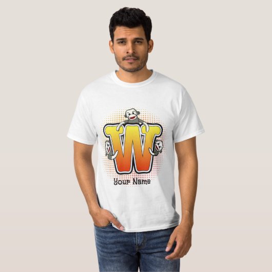 T-shirt Monogramme W Sock Monkey (Devant entier)