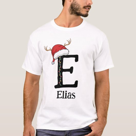 T-shirt Monogrammed Family Christmas Personalize With Name (Devant)