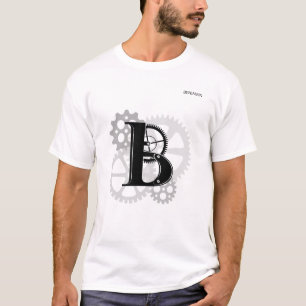 T-shirt Monographie mécanique personnalisable. "B" initial