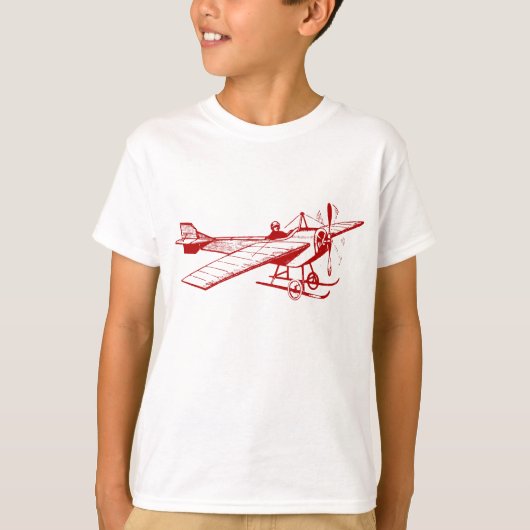 T-shirt Monoplane vintage - Rouge rubis (Devant)