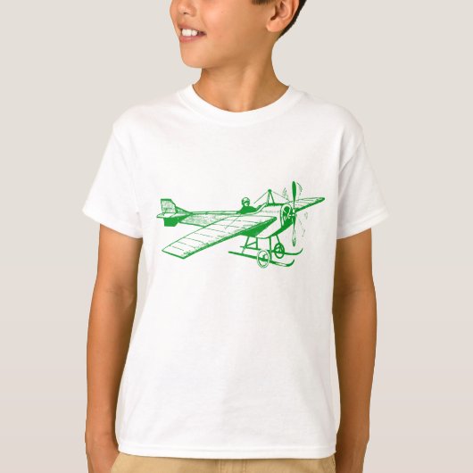 T-shirt Monoplane vintage - Vert herbe (Devant)