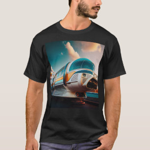 T-shirt Monorail Mid Siècle Rétro Futurisme Futurisme Sur