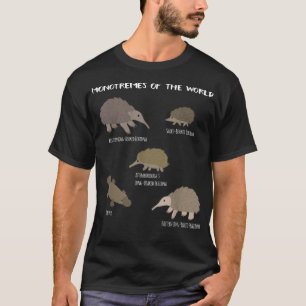 T-shirt Monotremes Du Monde Echidna Platypus Fonds Cadeau