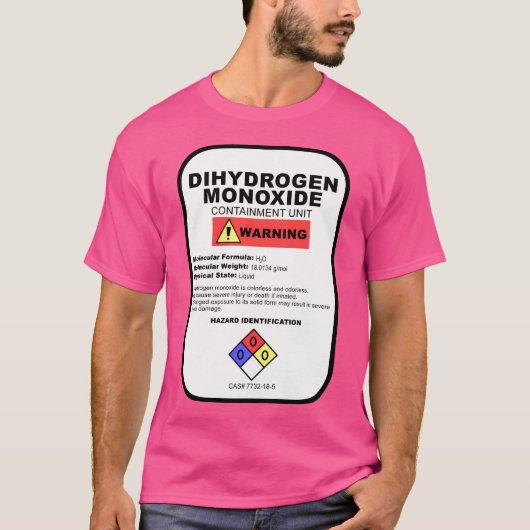 T-shirt Monoxyde de dihydrogène (Devant)