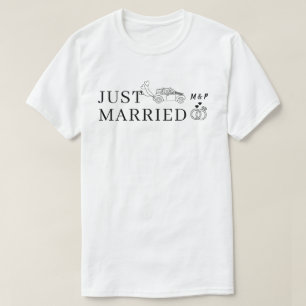 T-shirt Monsieur et Madame Tout Juste Mariés, Jeune Couple