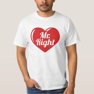 T-shirt Monsieur Right Red Heart