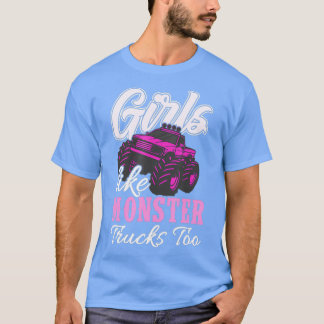 T-shirt Monster Camion Filles Comme Monstres À Anniversair