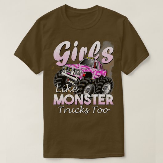 T-shirt Monster Camion Filles Comme Monstres Aussi Anniver (Design devant)