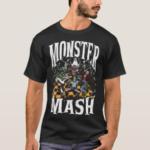 T-shirt Monster Mash Retro Halloween Funny Monster Éffraya