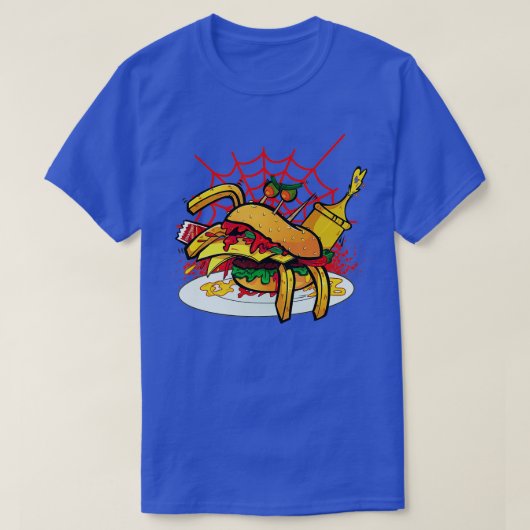 T-shirt Monster Spider Cheese Burger Alimentation Fromage (Design devant)