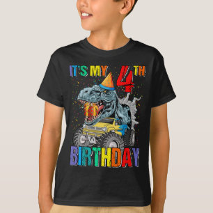 T-shirt Monster Truck 4 ans Tee 4 anniversaire Boy Mons