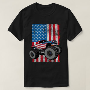 T-shirt Monster Truck American Flag 4 juillet patriotique