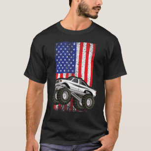 T-shirt Monster Truck American Flag Patriotique Kids Youth