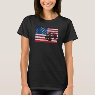 T-shirt Monster Truck American Flag Racing Usa Patriotic