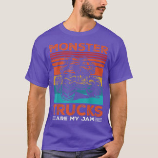 T-shirt Monster Truck Are My Jam Retro Vintage Funny Truck