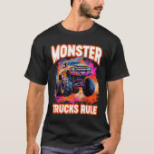 T-shirt Monster Truck Big Retro Race Papa Trucker Lover To (Devant)