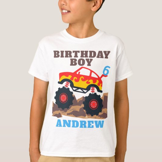 T-shirt Monster Truck Boy fête d'anniversaire (Devant)