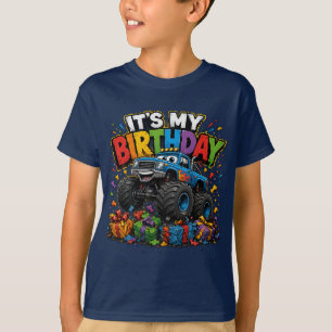T-shirt Monster Truck C'est Mon Anniversaire Enfants Garço