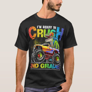 T-shirt Monster Truck Crush 2e grade Dinosaur Boys Retour