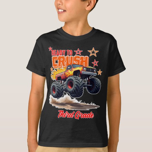 T-shirt Monster Truck "Crush Third Grade" Tee (Devant)