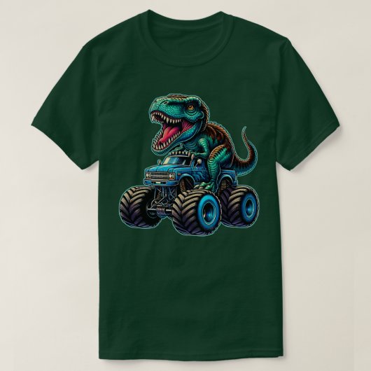 T-shirt Monster Truck Funny Design équitation T Rex Lover  (Design devant)