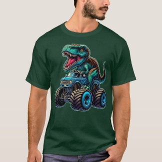 T-shirt Monster Truck Funny Design équitation T Rex Lover