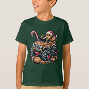 T-shirt Monster Truck Gingerbread Homme drôle Noël