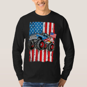 T-shirt Monster Truck Hommes garçons Usa Drapeau 4 juillet