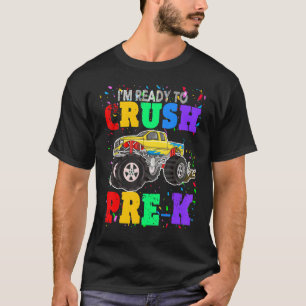 T-shirt Monster Truck Je suis prêt à écraser Pré K Retour