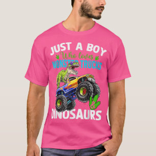 T-shirt Monster Truck Lover Boy Dinosaure Drôle Sur La Tru