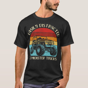 T-shirt Monster Truck Lover Facilement Distrait Par Monste