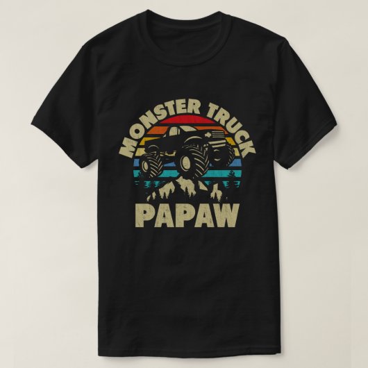 T-shirt Monster Truck Papaw Correspondante Famille Grand-p (Design devant)