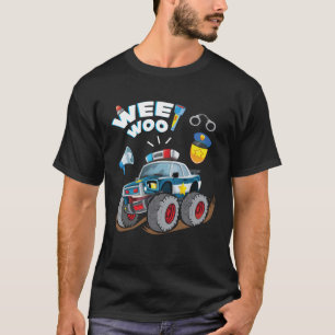 T-shirt Monster Truck Police Car Boy Wee Woo Policeman