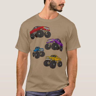T-shirt Monster Truck Quatre Monster Trucks différents
