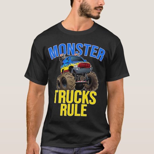 T-shirt Monster Truck Rule Monster pour hommes Femmes Enfa (Devant)