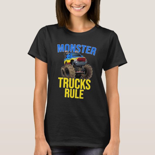 T-shirt Monster Truck Rule Monster pour hommes Femmes Enfa (Devant)