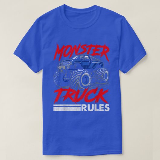 T-shirt Monster Truck Rules Truck Lover (Design devant)