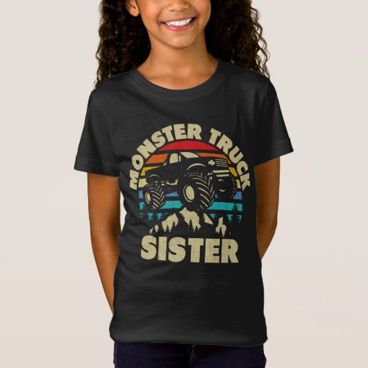 T-Shirt Monster Truck Sister Correspondant Famille Monster (Devant)