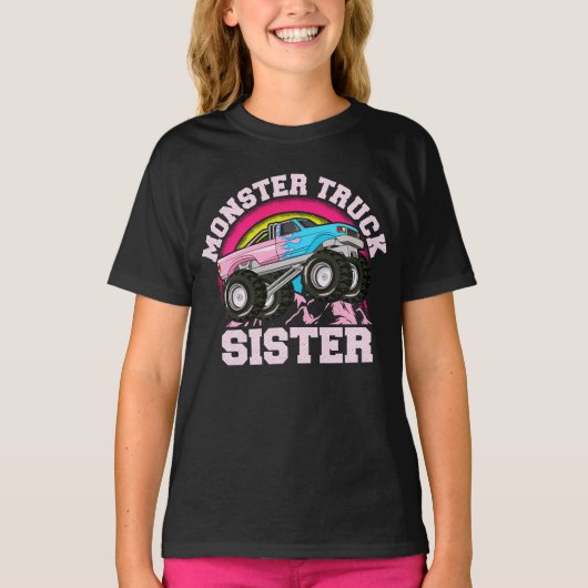 T-shirt Monster Truck Sister Correspondant Famille Monster (Devant)