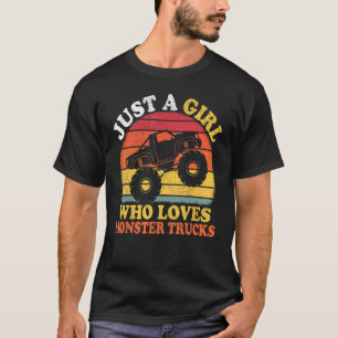 T-shirt Monster Truck Vintage Juste Une Fille Qui Aime Mon