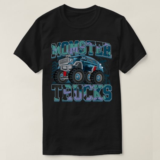 T-shirt Monster Trucks Funny Camouflage Birthday Party (Design devant)