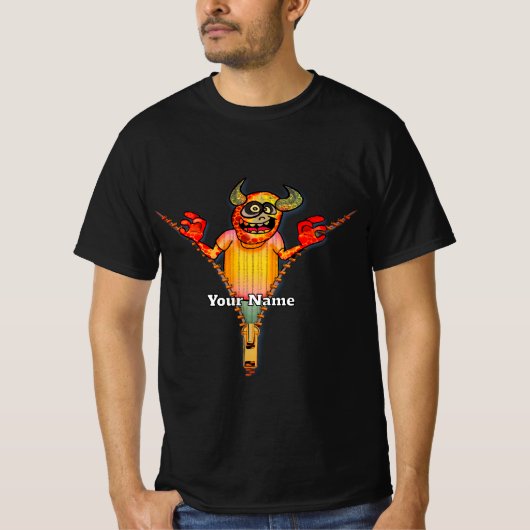 T-shirt Monstre à fermeture éclair (Devant)