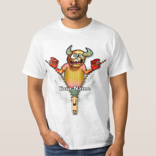 T-shirt Monstre à fermeture éclair (Devant)